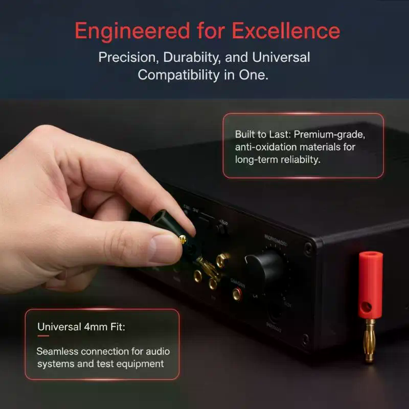 Diy Audio Electronics Projects - 10 Stück 4-mm-Bananenstecker-Buchsenklemmen-Set, hochleitfähige Steckverbinder, Audio-Lautsprecherkabel-Steckverbinder