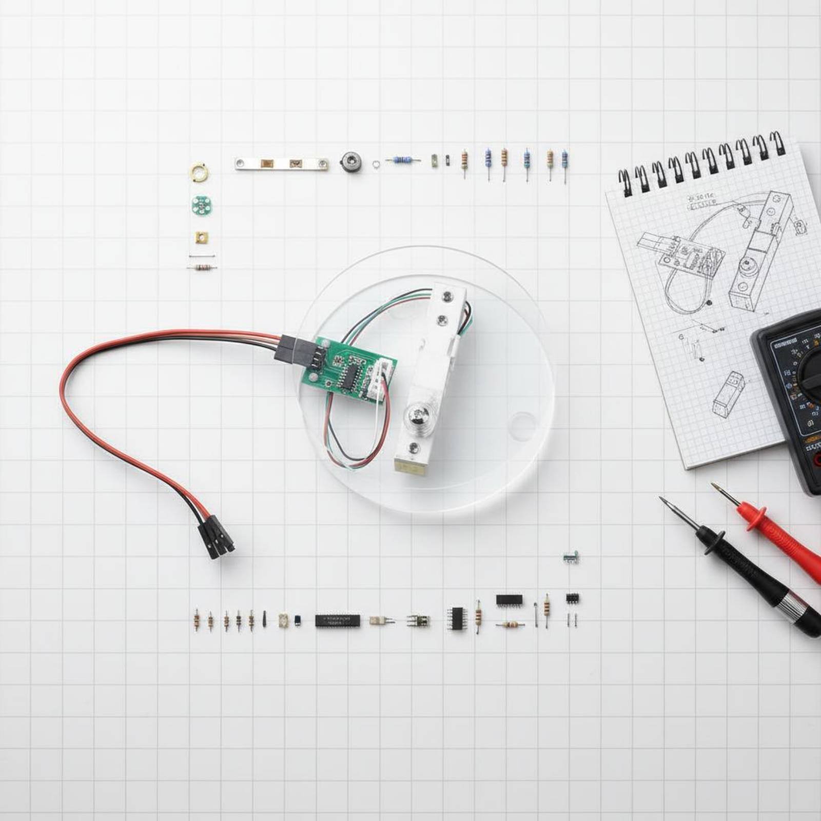 Diy Electronics Guide - HX711 Wägezellen-Kit: Hochpräzises DIY-Elektronikwaagen-Set mit Lastwandler-Modul