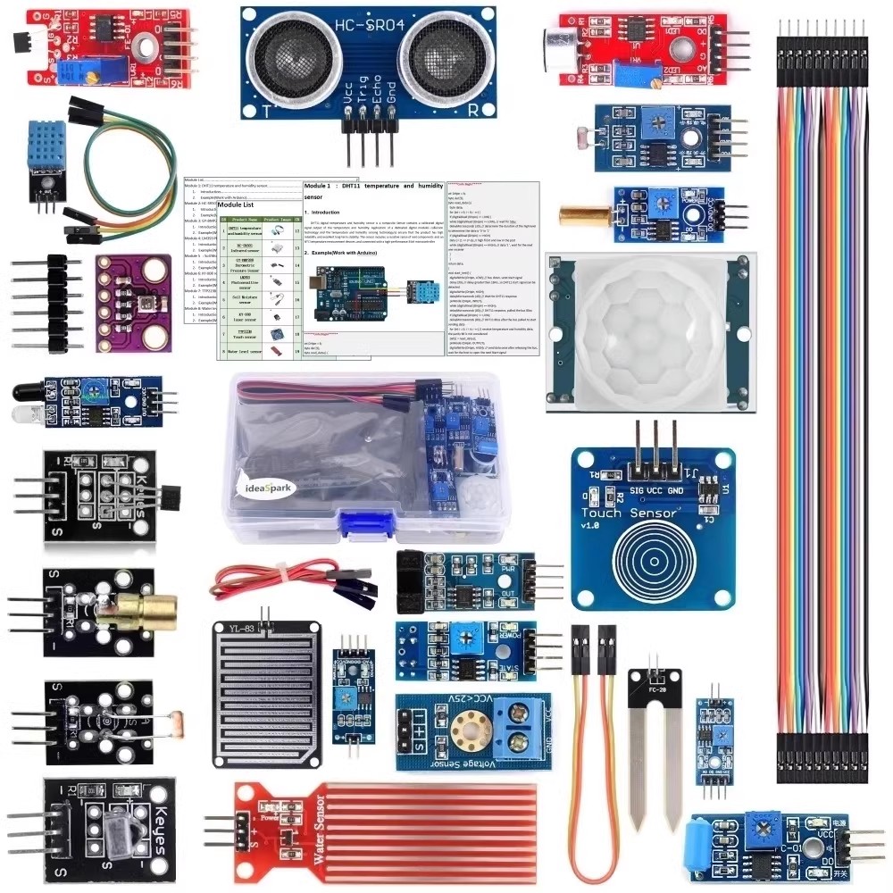 Arduino Uno Starter Kit - 22-in-1-Sensor-Kit, Modul-Kit für Roboter, Lernen, Anfänger-Kit,