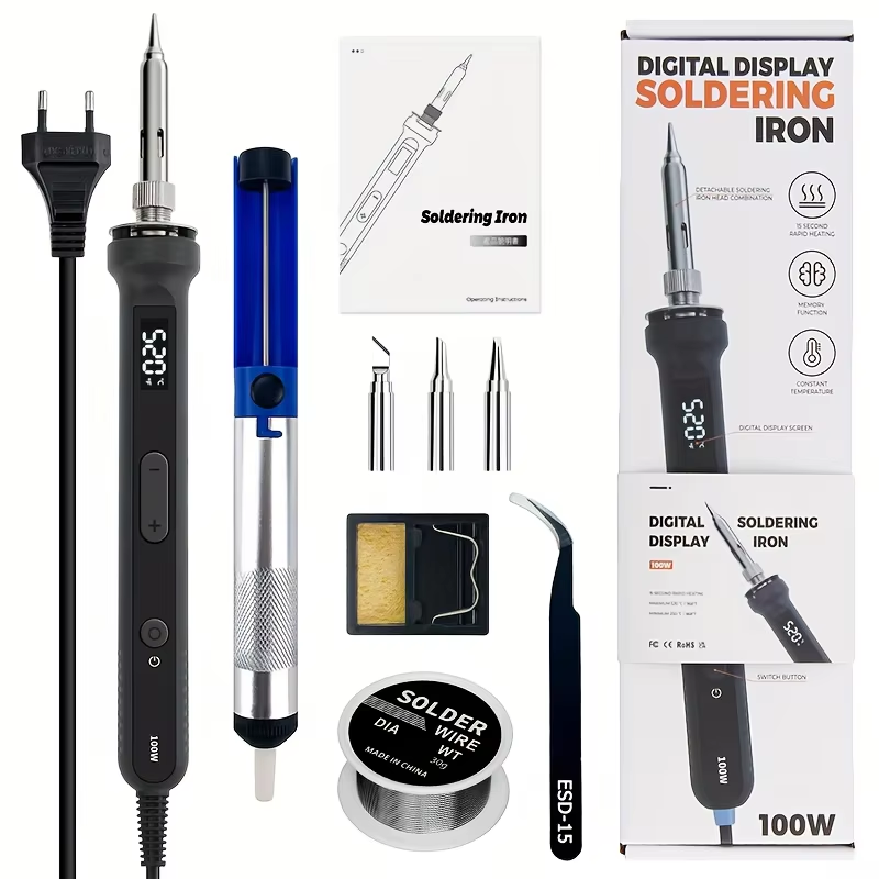 Diy Electronics Toys - 100W Digitaler Lötkolben-Kit, elektrisches Schweißwerkzeug mit