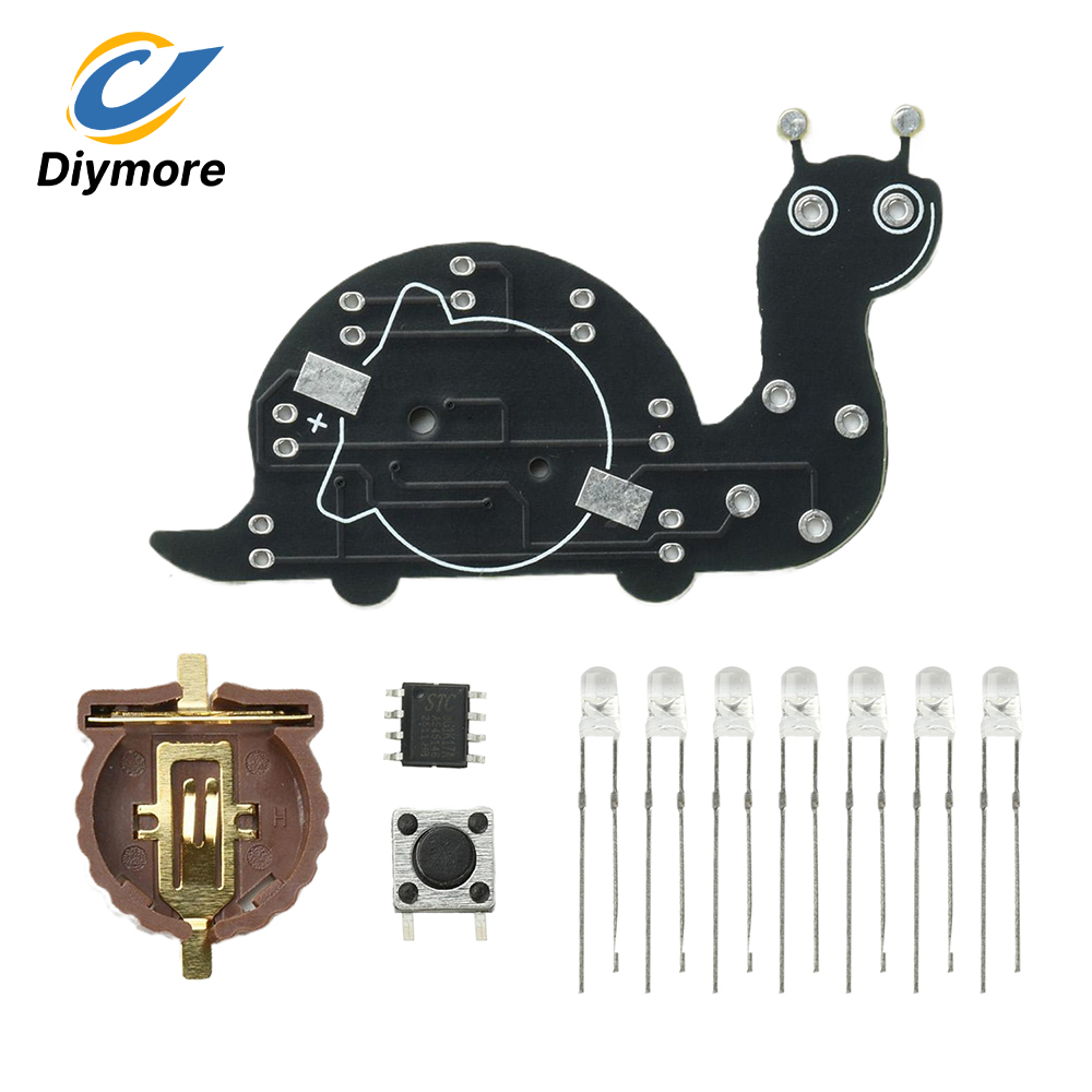 Diy Electronics Kits For Beginners - 7 grüne LED-Lötübungssets mit CR1220-Batteriehalter, 6