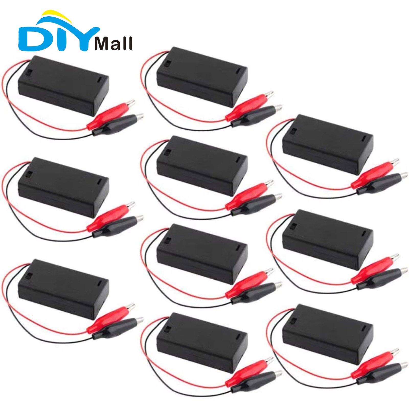 Diy Innovative Electronics - 10 Sets AA-Batterieboxen mit Schalter und