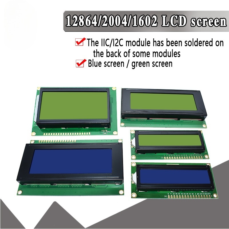 I2C Lcd Display - LCD 1602 2004 Modul Blau-Grün-Display für