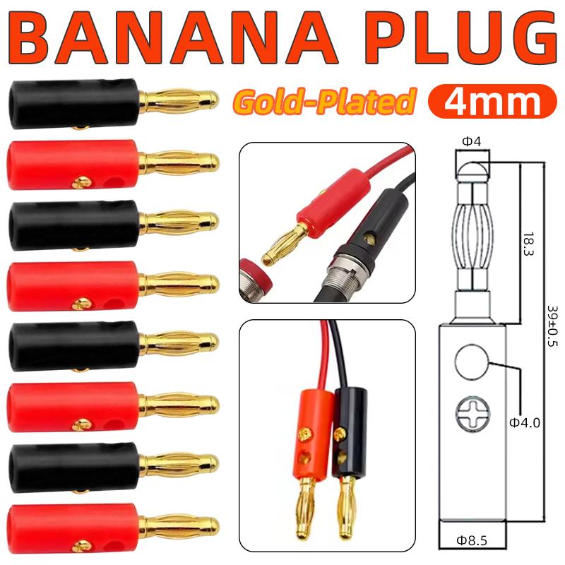 Diy Audio Electronics Projects - 10 Stück 4MM Bananenstecker-Set, Hochleitfähige Steckverbinder