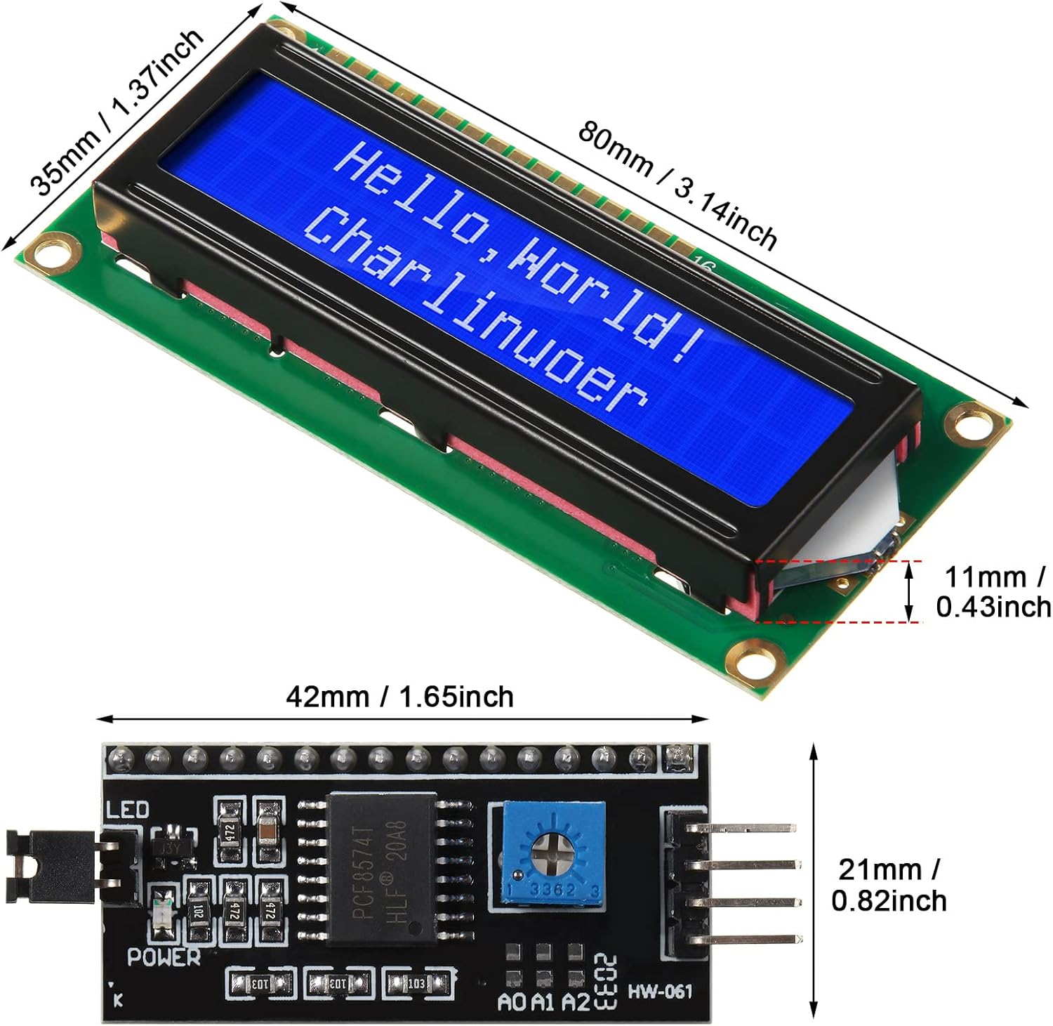 1 Set 1602 LCD 20*4 Blauer Bil – I2C Lcd Display Bewertung und Preis